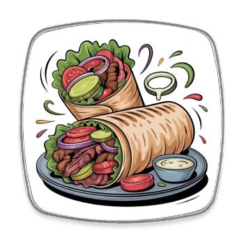 Colorful Vegetable Wrap Art - Square fridge magnet - white - Front