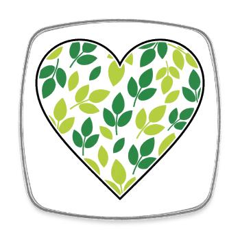 Cœur Feuilles Nature Environnement Amour Vecteur - Magnet carré - blanc - Devant
