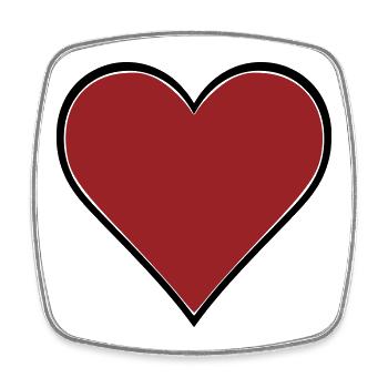 Red Heart Comic Thick Contour Vector - Square fridge magnet - white - Front