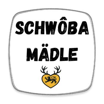 Schwoba Mädle Schwäbisch - Viereckiger Kühlschrankmagnet - Weiß - Vorne