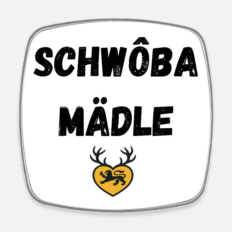 Schwoba Mädle Swabian - Square fridge magnet - white