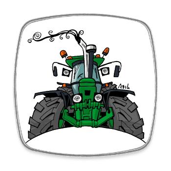 0350_GroeneTrekker_3350 - Viereckiger Kühlschrankmagnet - Weiß - Vorne