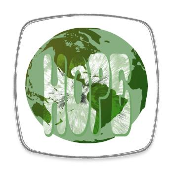 EarthLove Glyphs Green - Square fridge magnet - white - Front