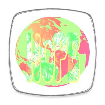 Hope Neon Tie-Dye Circular - Viereckiger Kühlschrankmagnet - Weiß - Vorne