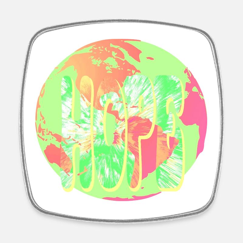 Hope Neon Tie-Dye Circular - Viereckiger Kühlschrankmagnet - Weiß