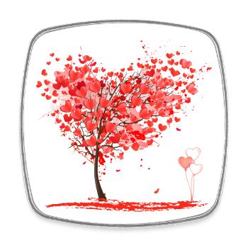 Tree of hearts - Square fridge magnet - white - Front