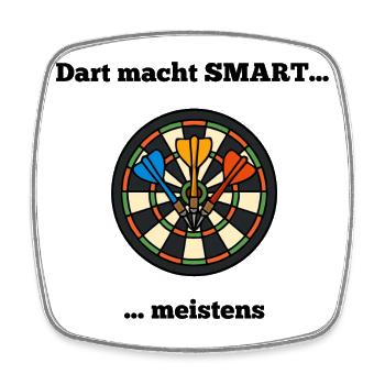 Buntes Dartboard mit Pfeilen - Viereckiger Kühlschrankmagnet - Weiß - Vorne