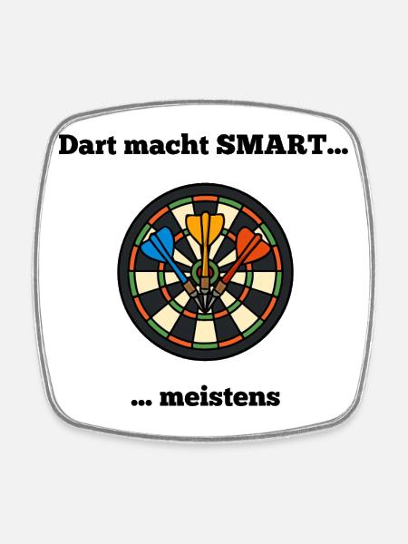 Colorful dartboard with arrows - Square fridge magnet - white