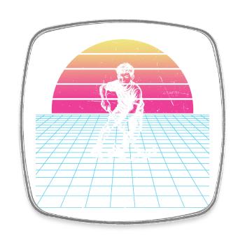 Compact floorball design for floorball - Square fridge magnet - white - Front