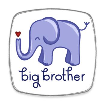 big brother - Viereckiger Kühlschrankmagnet - Weiß - Vorne