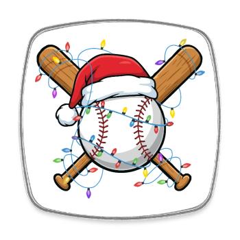 Baseball Santa Hat Noël Festif de Cheer Baseball - Magnet carré - blanc - Devant