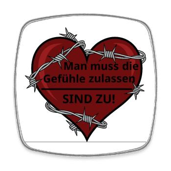 Sarcastic Heart with Barbed Wire - Square fridge magnet - white - Front