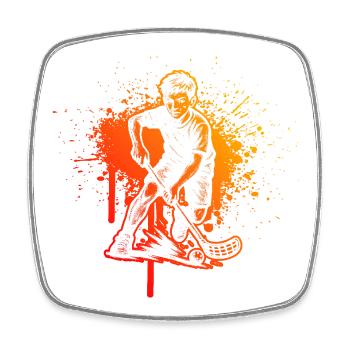 Conception du Floorball Unihockey Power - Magnet carré - blanc - Devant