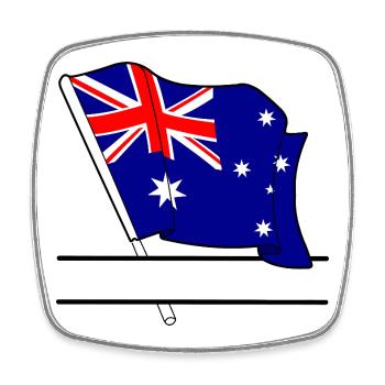Vlaggen_Australie_ - Viereckiger Kühlschrankmagnet - Weiß - Vorne