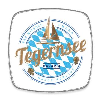 Tegernsee Bayern Deutschland Segelschiff Souvenir - Viereckiger Kühlschrankmagnet - Weiß - Vorne