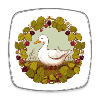 Cercle de la vigne de canard - Magnet carré - blanc - Devant