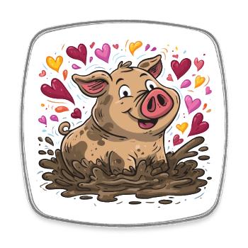 Heart's Anger in the Mud Heart - Square fridge magnet - white - Front