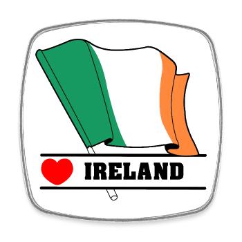 Ireland Flag with Heart - Square fridge magnet - white - Front