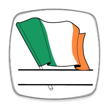 Ireland Flag Name Space - Square fridge magnet - white - Front