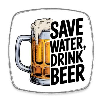 Meine Pläne für heute – Cooles Bier-Logo - Viereckiger Kühlschrankmagnet - Weiß - Vorne