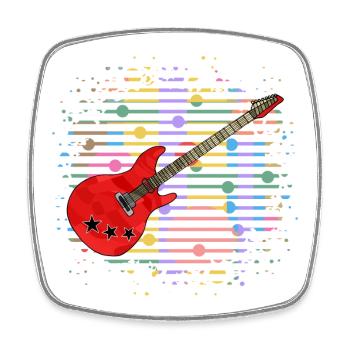 guitar - Square fridge magnet - white - Front
