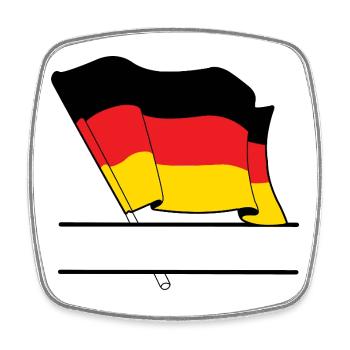 Deutsche Flagge – Namensraum - Viereckiger Kühlschrankmagnet - Weiß - Vorne
