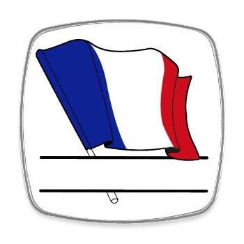 Espace de noms du drapeau français - Magnet carré - blanc - Devant