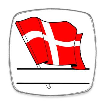 DENMARK – Name Space - Square fridge magnet - white - Front
