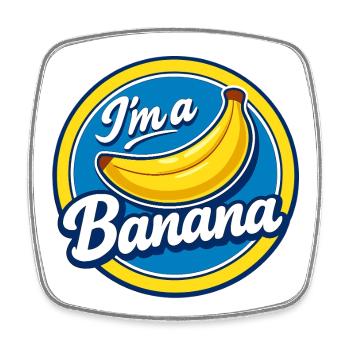 Banane Kostüm Karneval Obst Aufkleber Gelb Lustig - Viereckiger Kühlschrankmagnet - Weiß - Vorne