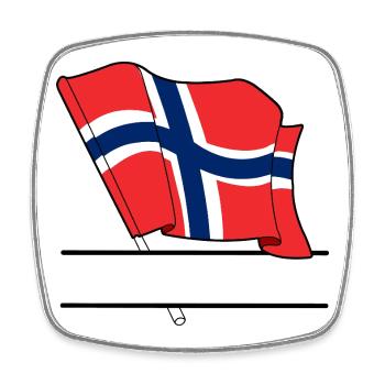 Drapeau de la Norvège – Espace de nom - Magnet carré - blanc - Devant