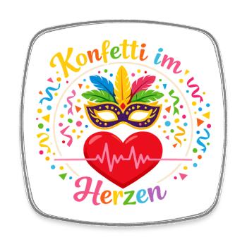 Carnival Confetti Hearts Party Outfit Carnival - Square fridge magnet - white - Front