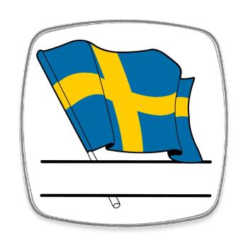 SCHWEDEN-Flagge – Benutzerdefinierter Text - Viereckiger Kühlschrankmagnet - Weiß - Vorne