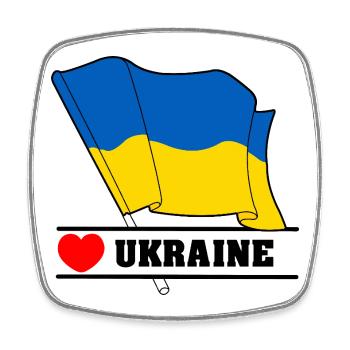UKRAINE Herz - Viereckiger Kühlschrankmagnet - Weiß - Vorne