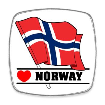 Norway Flag with Heart - Square fridge magnet - white - Front