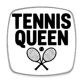 Reine du tennis - Magnet carré - blanc - Devant