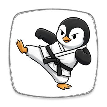 Karate Penguin Martial Arts Martial Arts Kick - Square fridge magnet - white - Front