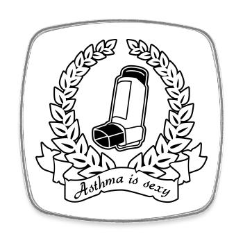 Asthma ist sexy – Nerd Flirt Spruch & Geschenk - Viereckiger Kühlschrankmagnet - Weiß - Vorne