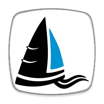 SeeLuft Segel Wappen Segelboot Logo Segelsport - Viereckiger Kühlschrankmagnet - Weiß - Vorne