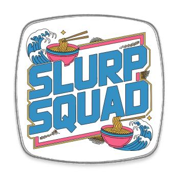 Ramen Slurp Squad Noodle Bowl adore la cuisine japonaise - Magnet carré - blanc - Devant
