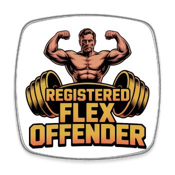 Registered Flex Offender - Funny Gym Tshirt - Viereckiger Kühlschrankmagnet - Weiß - Vorne