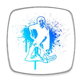Motif floorball pour de véritables amoureux - Magnet carré - blanc - Devant