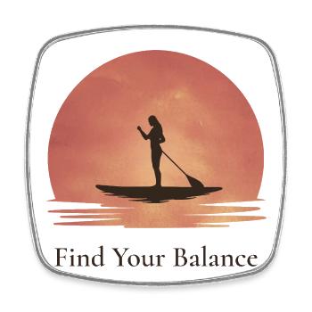 Find Your Balance – SUP Sunset - Viereckiger Kühlschrankmagnet - Weiß - Vorne