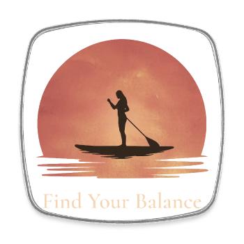 Find Your Balance – SUP Sunset - Viereckiger Kühlschrankmagnet - Weiß - Vorne