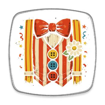 Cadeau de carnaval pour costume de clown mignon - Magnet carré - blanc - Devant