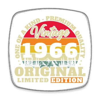 1966 Vintage Rétro Cadeau D'anniversaire - Magnet carré - blanc - Devant