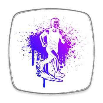 Inspiration pour la course cool - Magnet carré - blanc - Devant