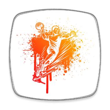 Funny handball motif for men - Square fridge magnet - white - Front