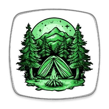 Camping Zelt Natur - Viereckiger Kühlschrankmagnet - Weiß - Vorne