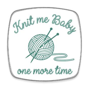 KNIT me baby fun Hoodie für Strick Fans petrol - Viereckiger Kühlschrankmagnet - Weiß - Vorne