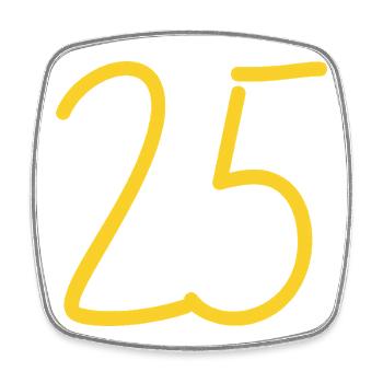 25 - Square fridge magnet - white - Front